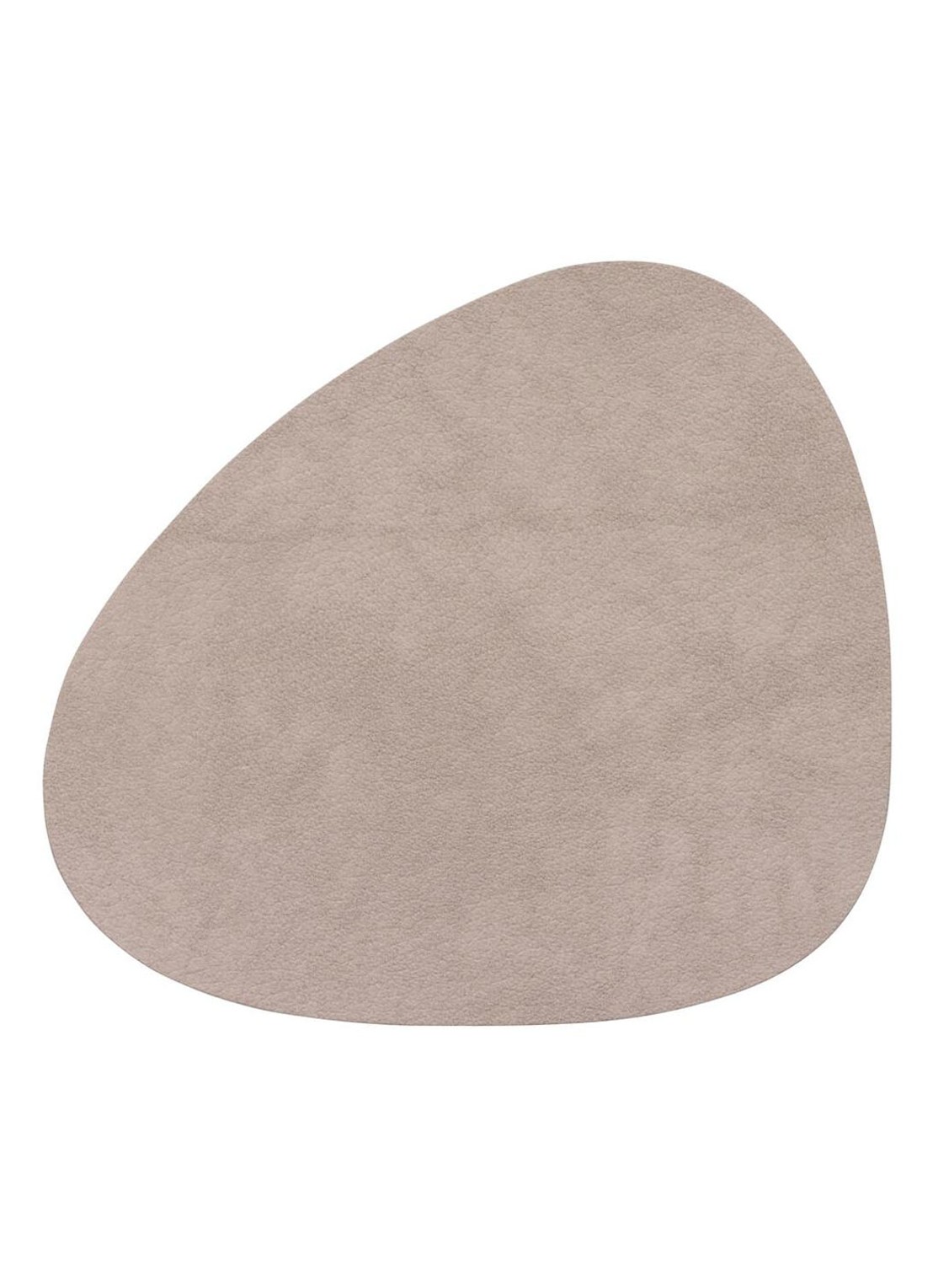LIND DNA Curve onderzetter van  leer 11 x 13 cm  - voorkant zand