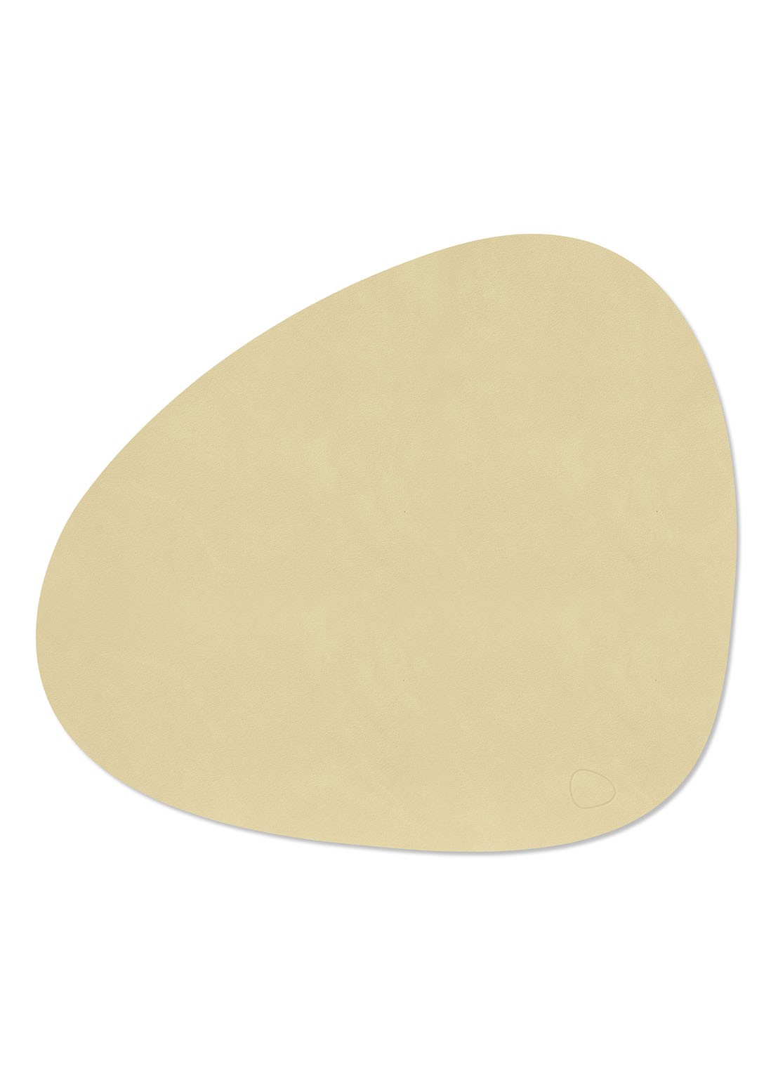 LIND DNA Curve placemat van  leer 37 x 44 cm - voorkant vanillegeel