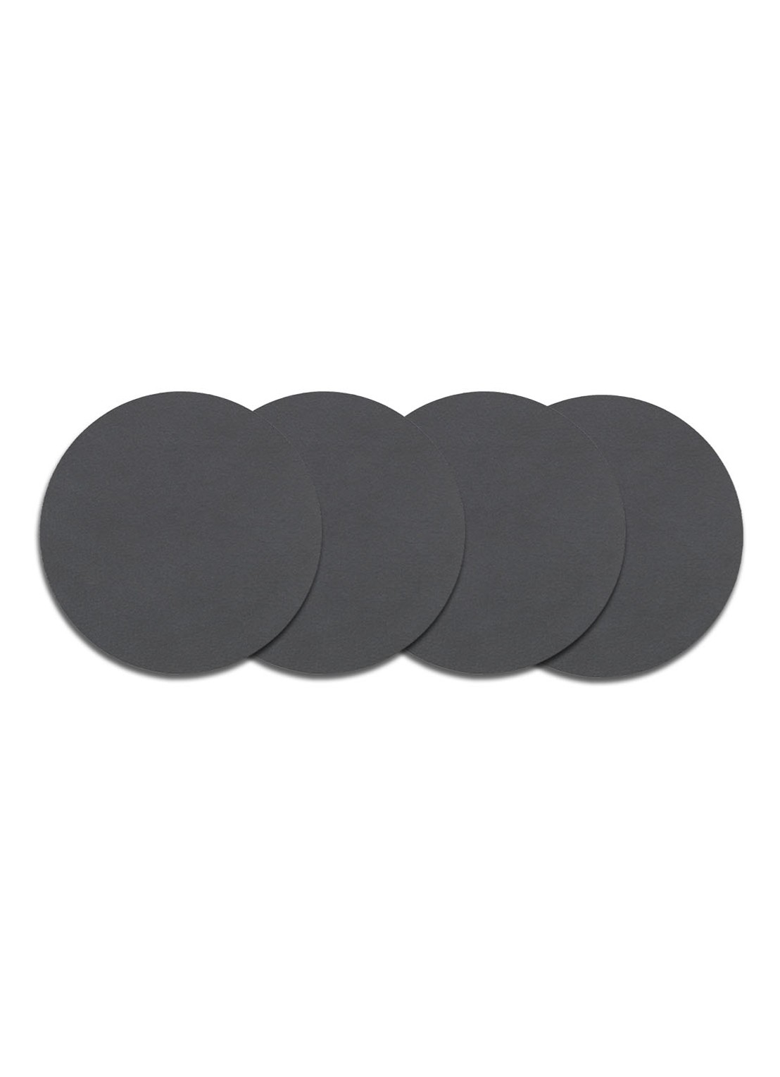 LIND DNA Glass Mat Circle onderzetter van leer set van 4 - voorkant antraciet