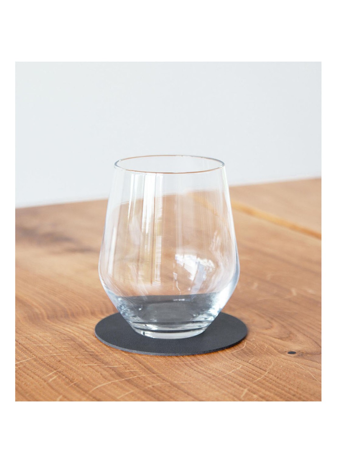 LIND DNA Glass Mat Circle onderzetter van leer set van 4 - voorkant 2 antraciet