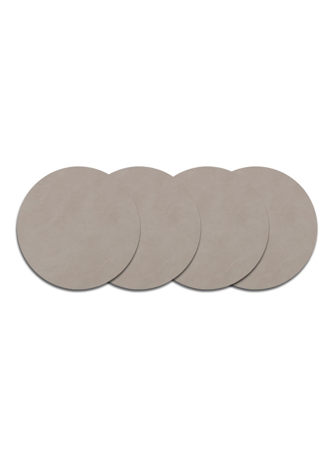 LIND DNA Glass Mat Circle onderzetter van leer set van 4 - voorkant 2 grijs