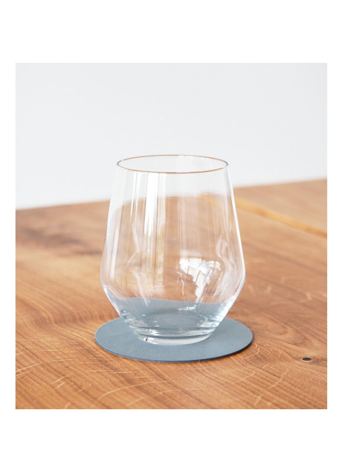 LIND DNA Glass Mat Circle onderzetter van leer set van 4 - voorkant 3 blauw