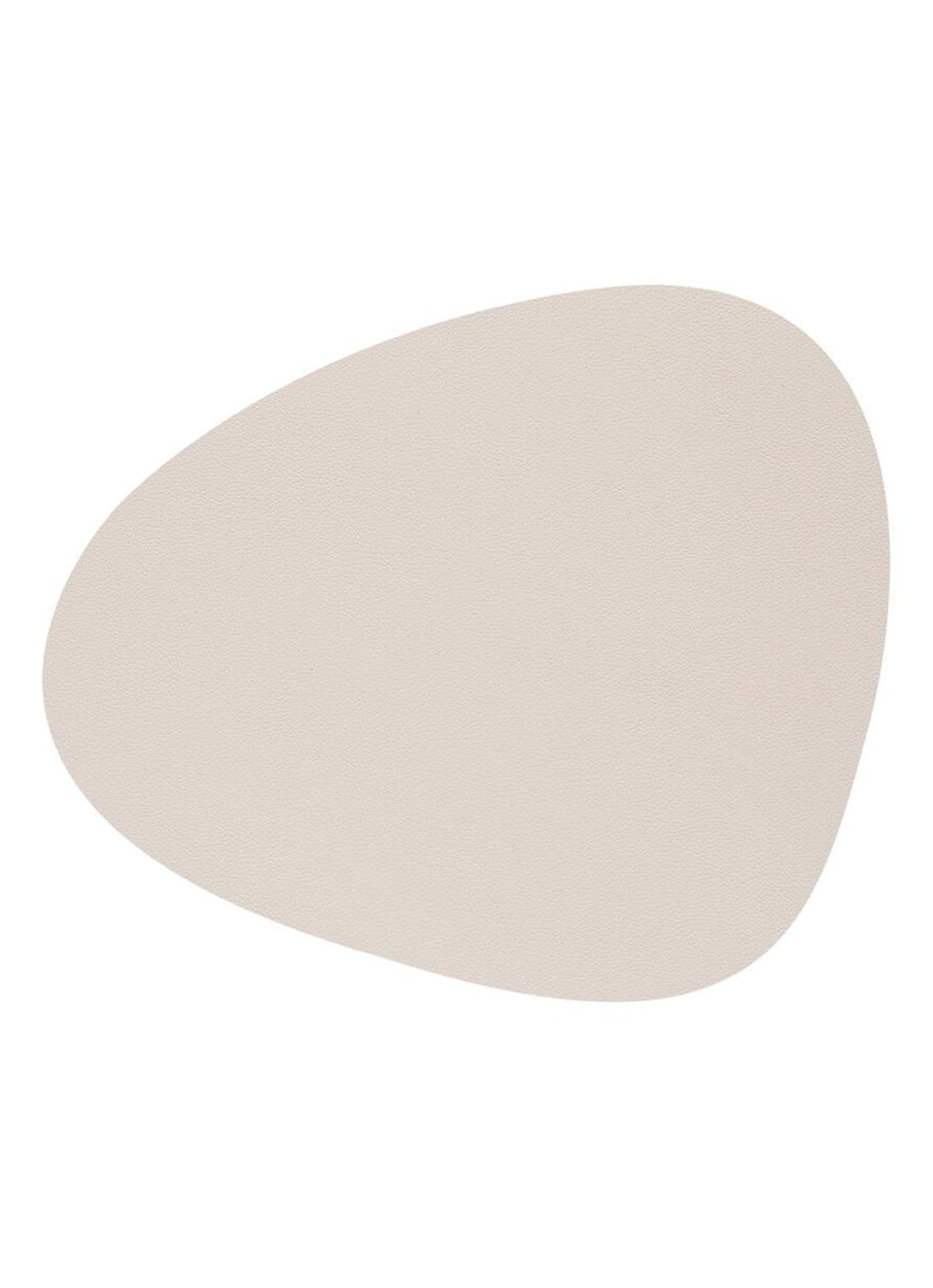 LIND DNA Glass Mat Curve onderzetter van leer  - voorkant beige