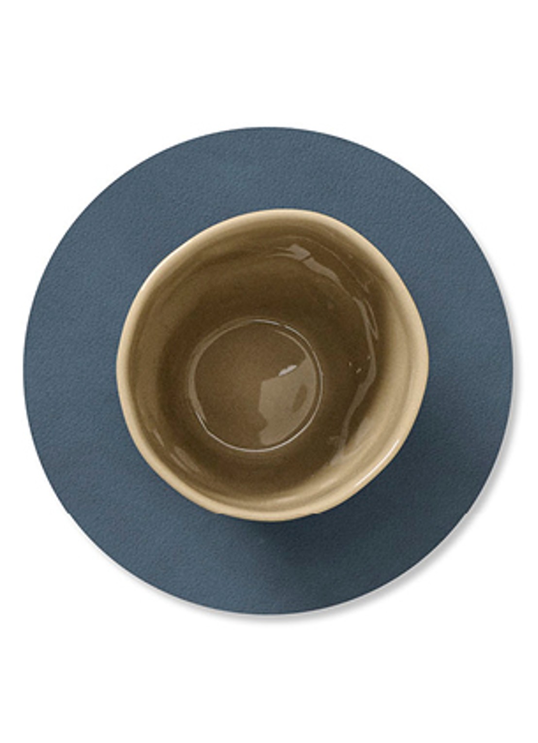 LIND DNA Nupo onderzetter van leer - detail 4 donkerblauw