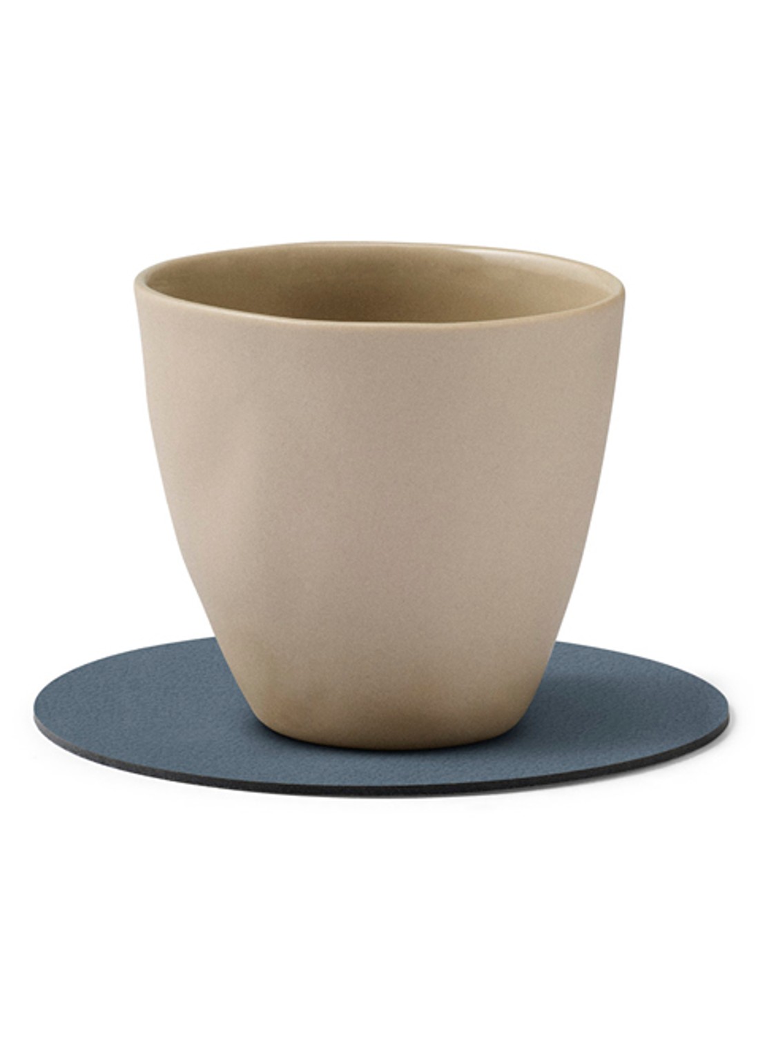 LIND DNA Nupo onderzetter van leer - voorkant 3 donkerblauw