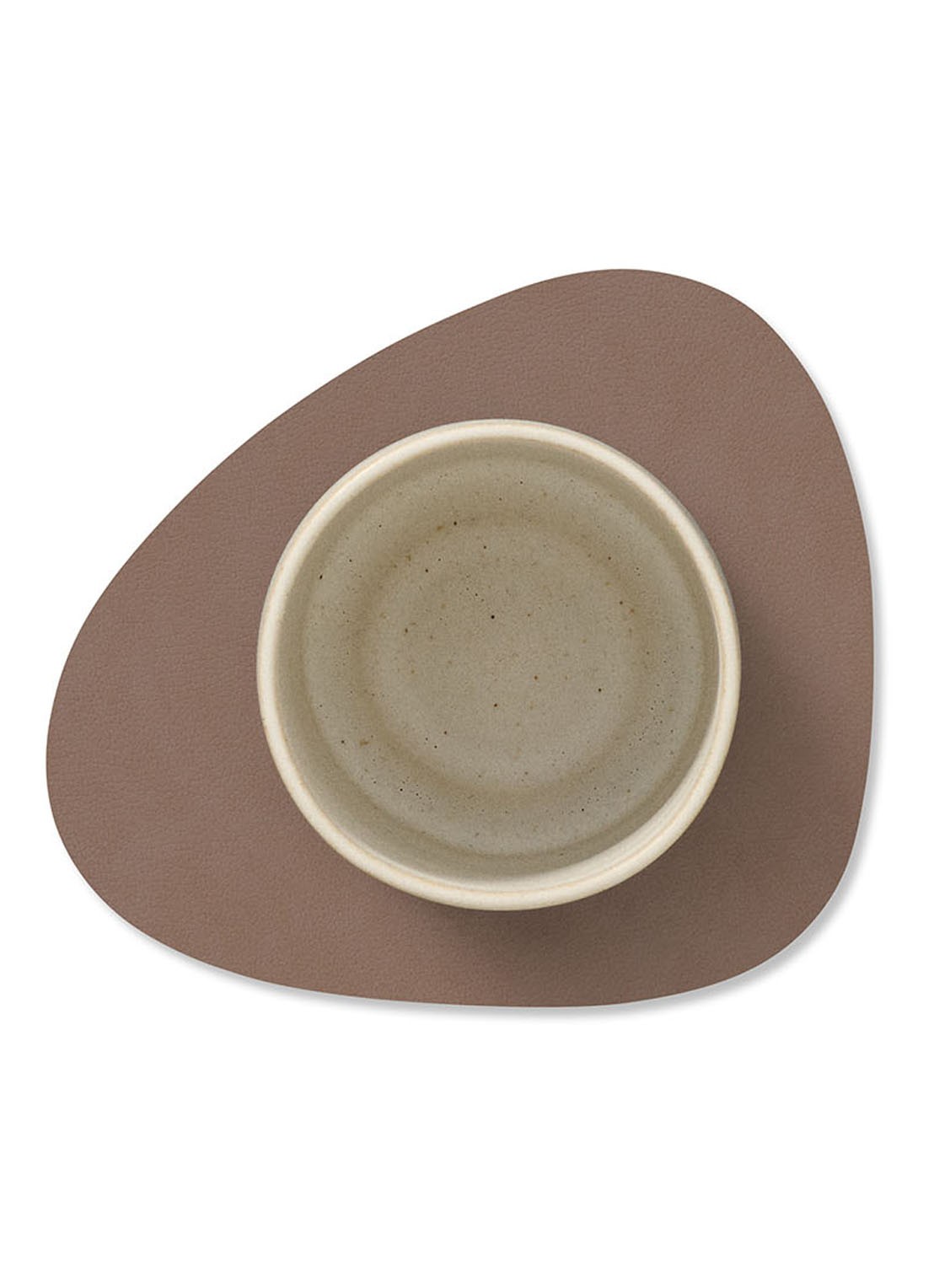 LIND DNA Nupo onderzetter van leer  - detail 3 taupe