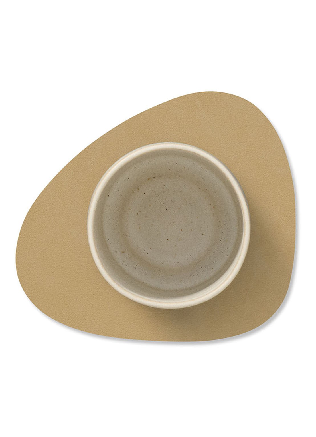 LIND DNA Nupo onderzetter van leer  - detail khaki
