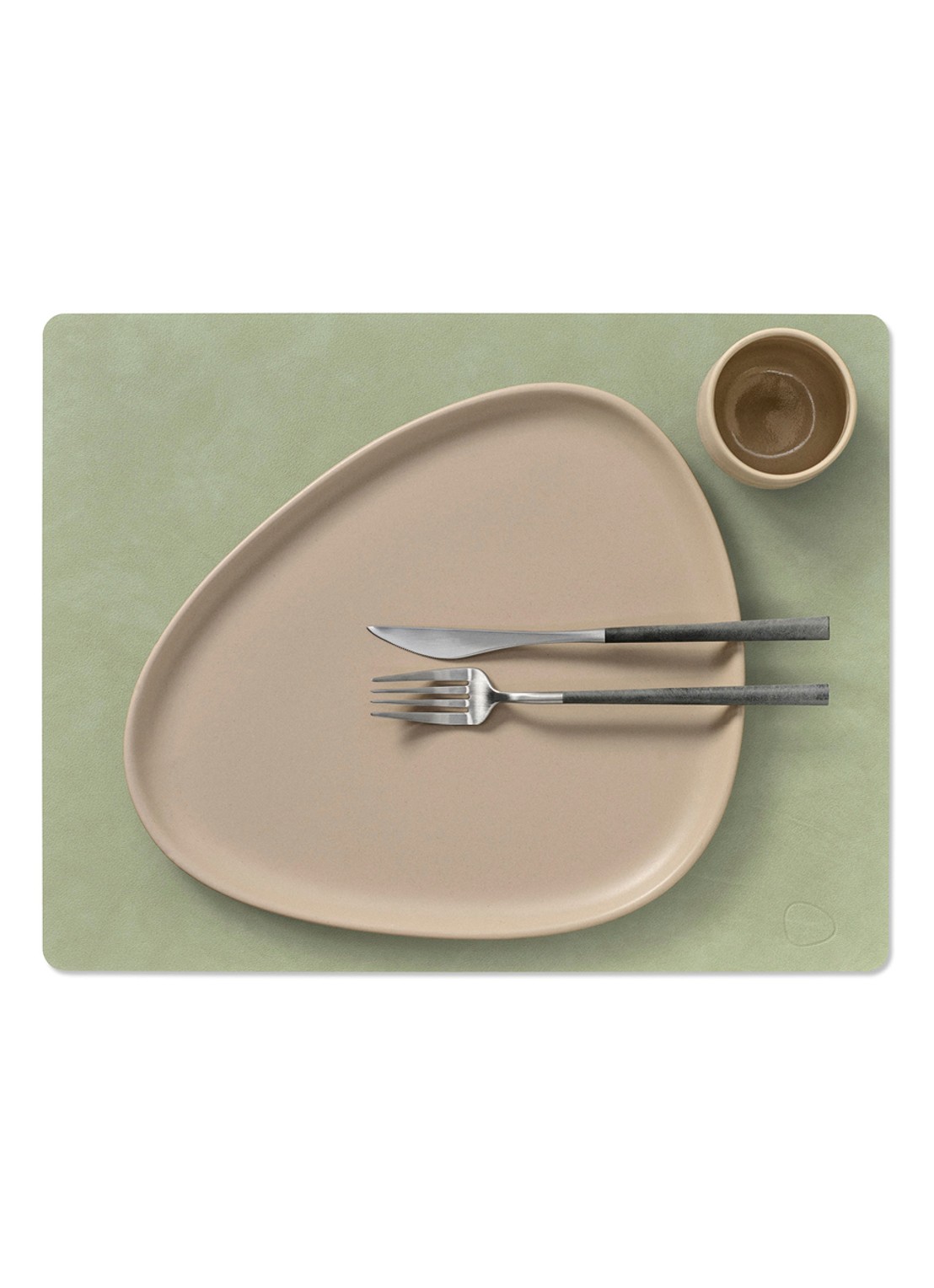 LIND DNA Nupo placemat 35 x 45 cm - voorkant 2 olijfgroen