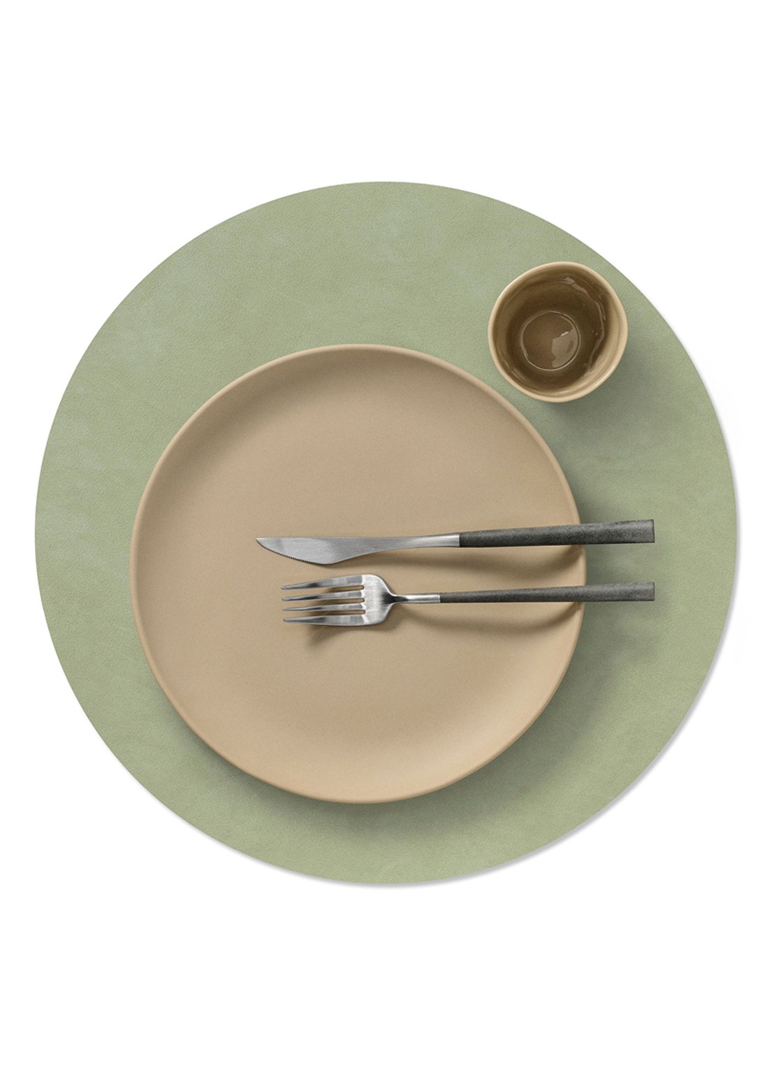 LIND DNA Nupo placemat 40 cm - voorkant 2 olijfgroen