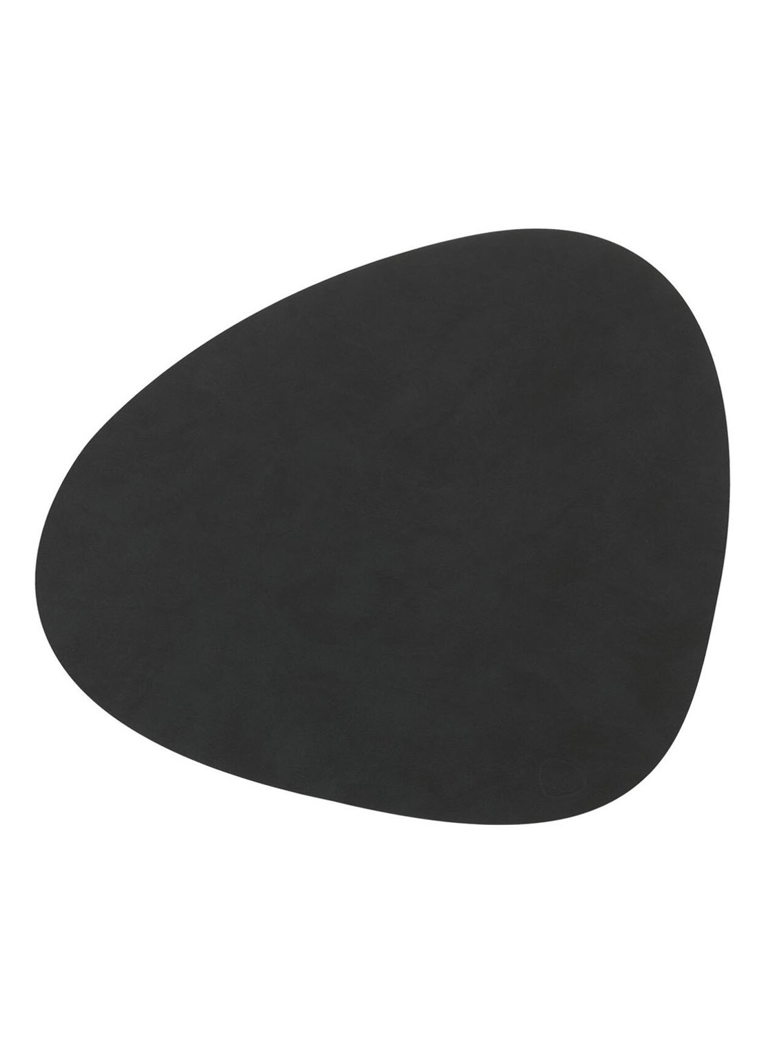 LIND DNA Table Mat Curve placemat van leer 37 x 44 cm - voorkant zwart