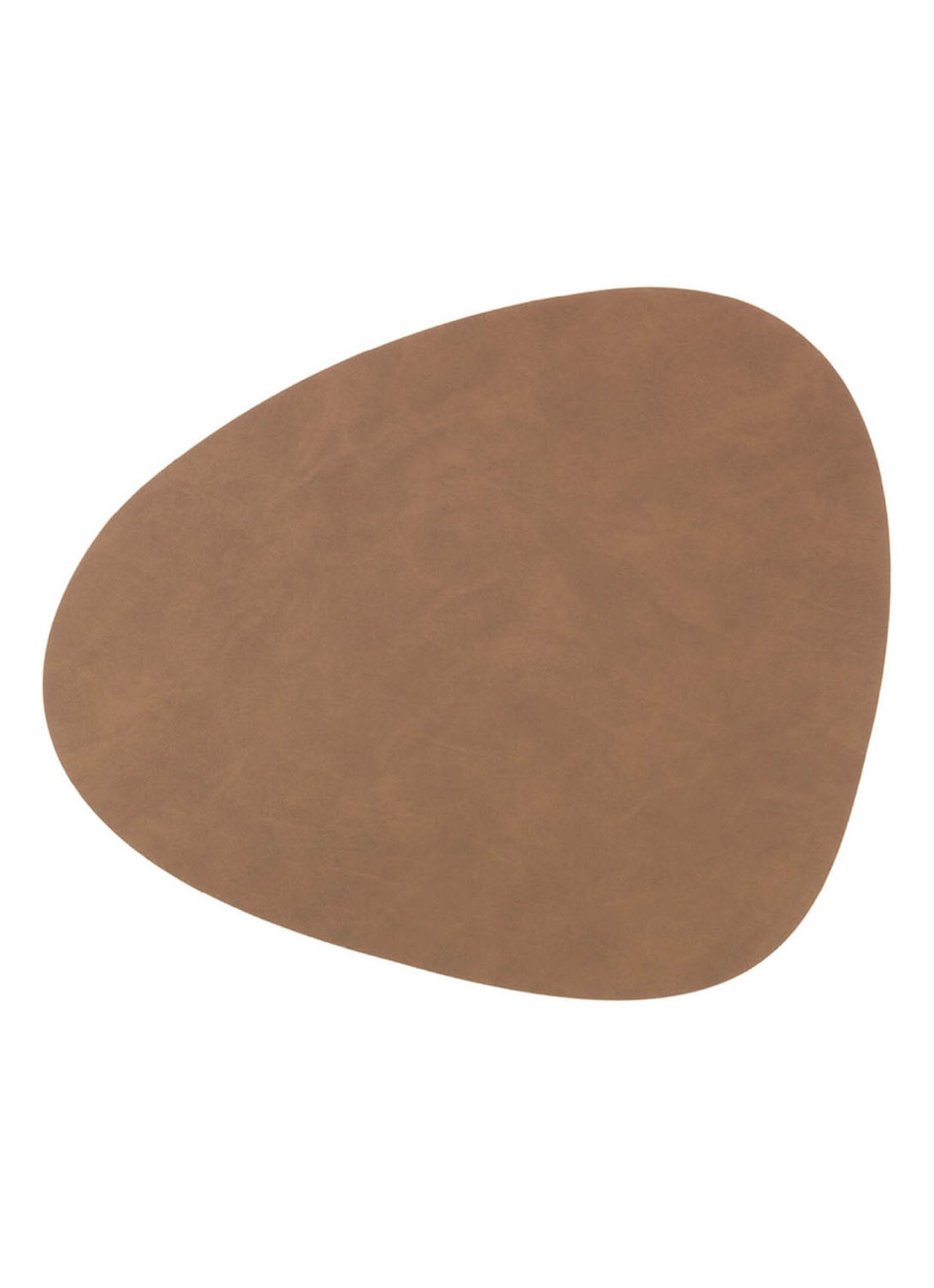 LIND DNA  Table Mat Curve placemat van leer 37 x 44 cm - voorkant 3 donkerbruin