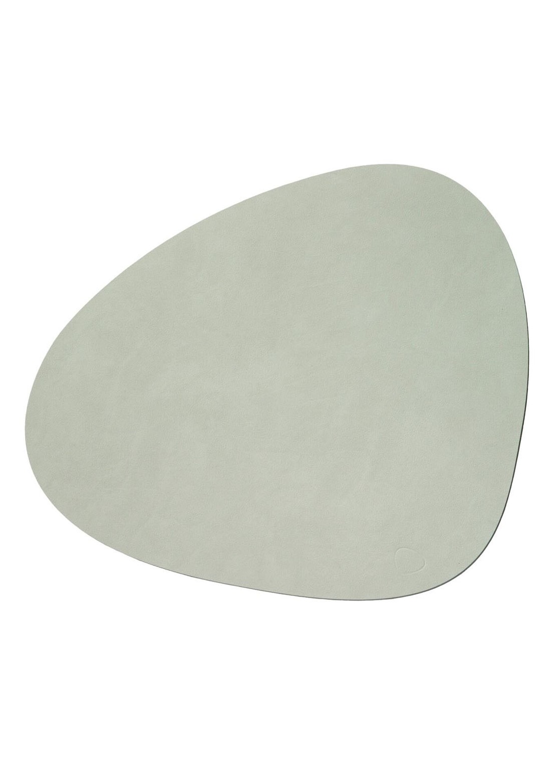 LIND DNA Table Mat Curve placemat van leer 37 x 44 cm - voorkant olijfgroen
