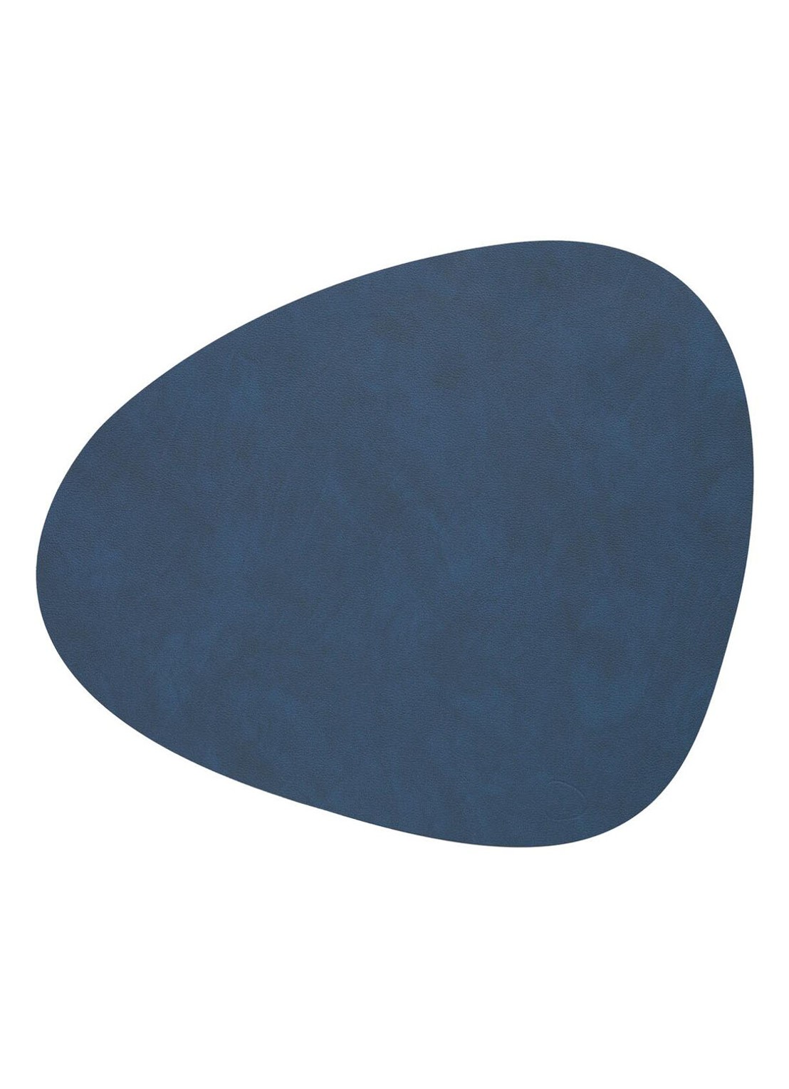 LIND DNA Table Mat Curve placemat van  leer 37 x 44 cm - voorkant donkerblauw