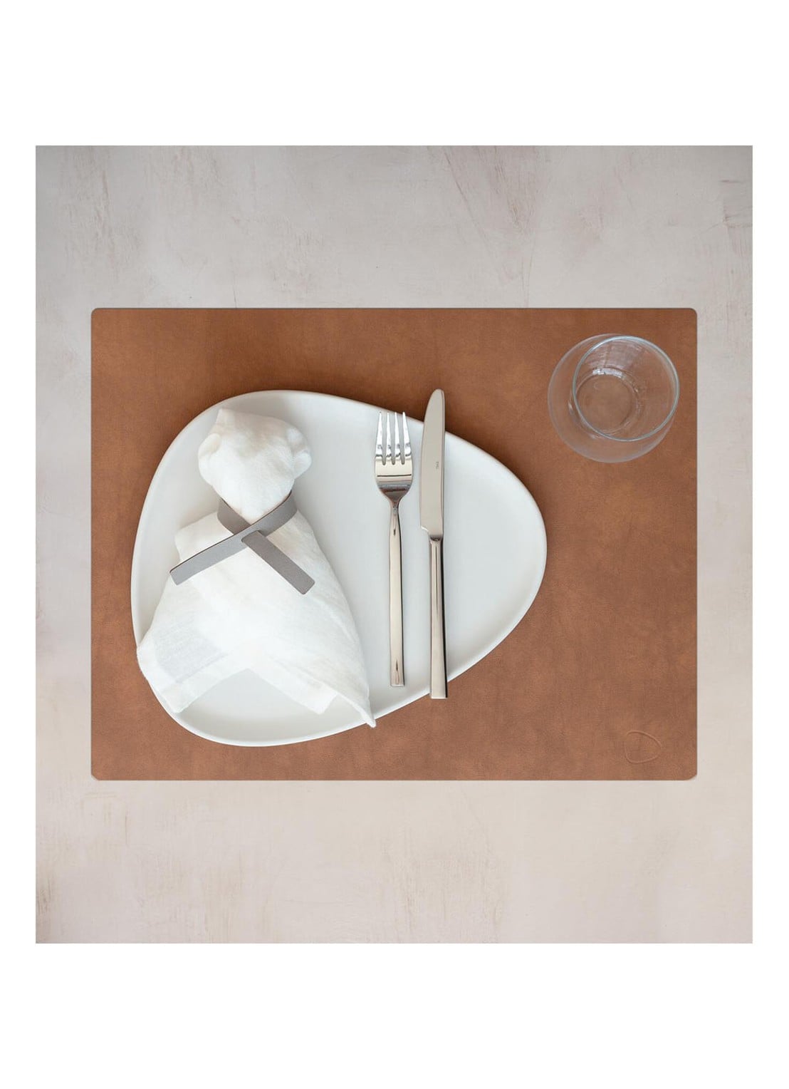 LIND DNA Table Mat placemat van leer 35 x 45 cm - voorkant 4 bruin