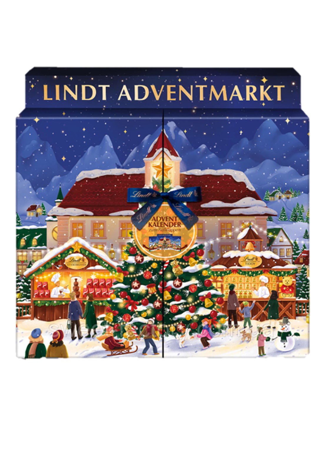 Lindt Kerstmarkt adventskalender met chocolade - 24 dagen - voorkant undefined