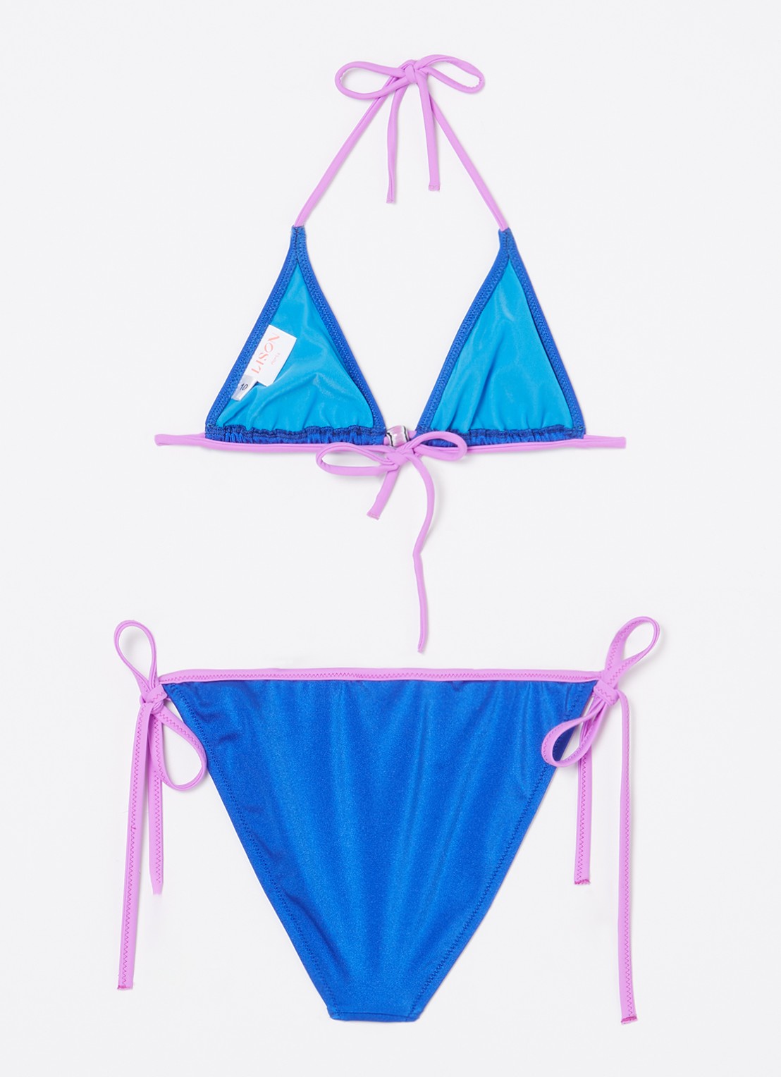 Lison Paris Bermudes bikini met glanzende finish - voorkant 2 blauw