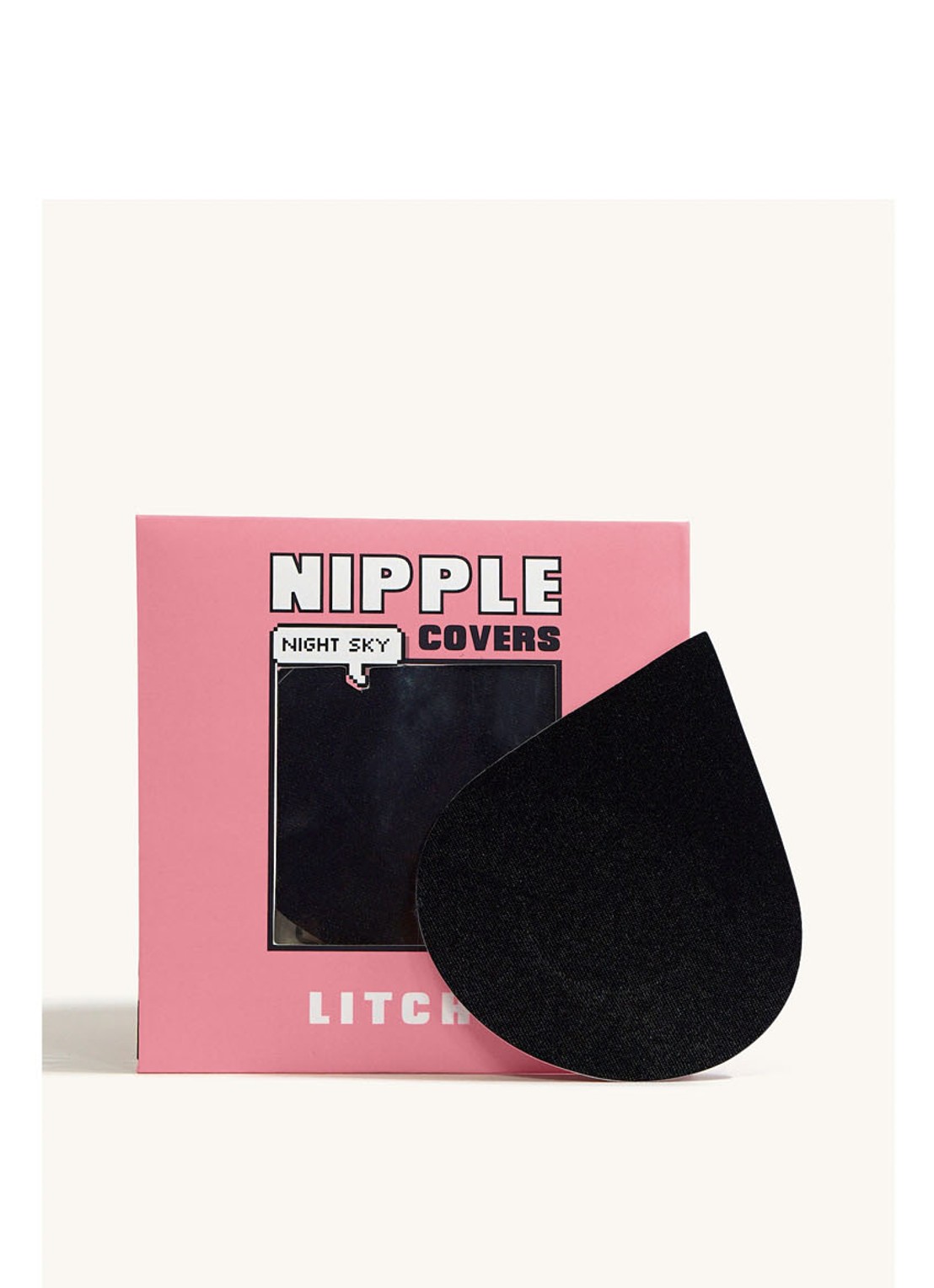 Litchy Nipple Cover in 5-pack - voorkant zwart