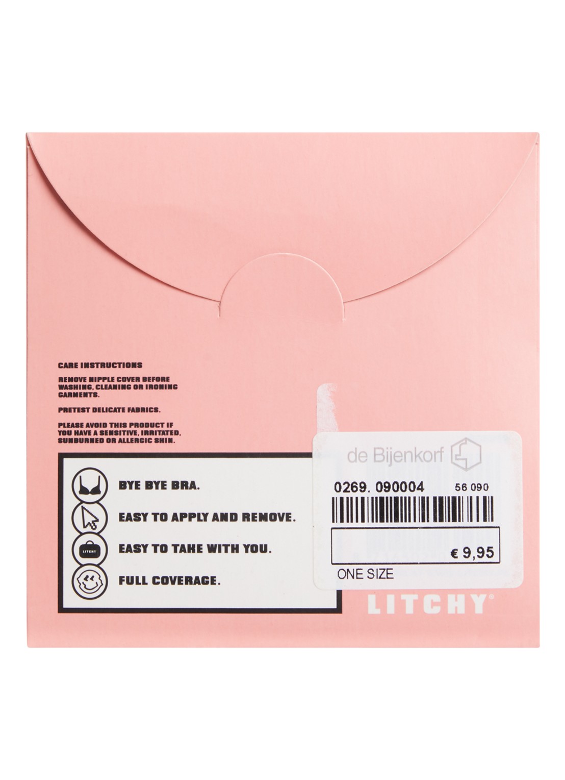 Litchy Nipple Cover tepelplakker in 5-pack  - achterkant 2 bruin