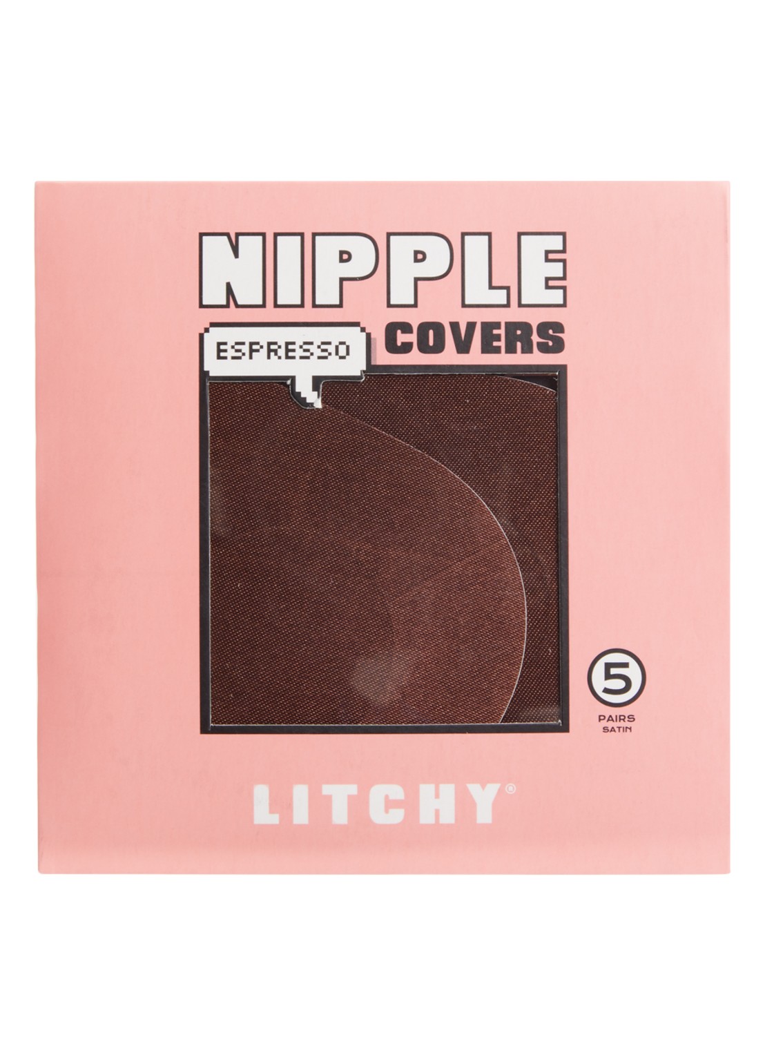 Litchy Nipple Cover tepelplakker in 5-pack  - voorkant bruin