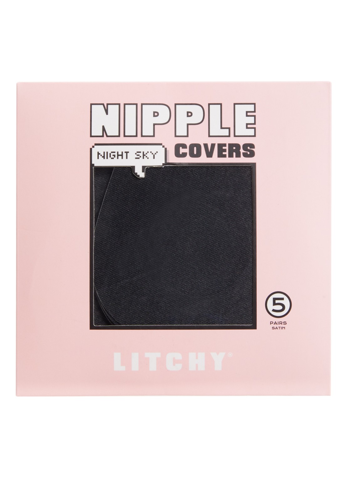 Litchy Nipple Cover tepelplakker in 5-pack  - voorkant 2 zwart