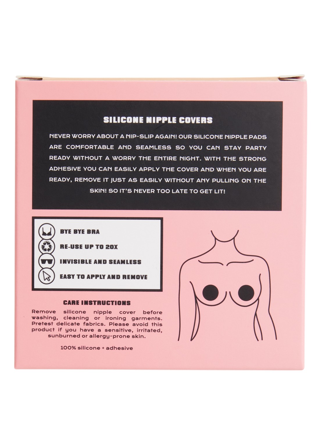 Litchy Silliconen tepelplakkers  - achterkant 2 beige
