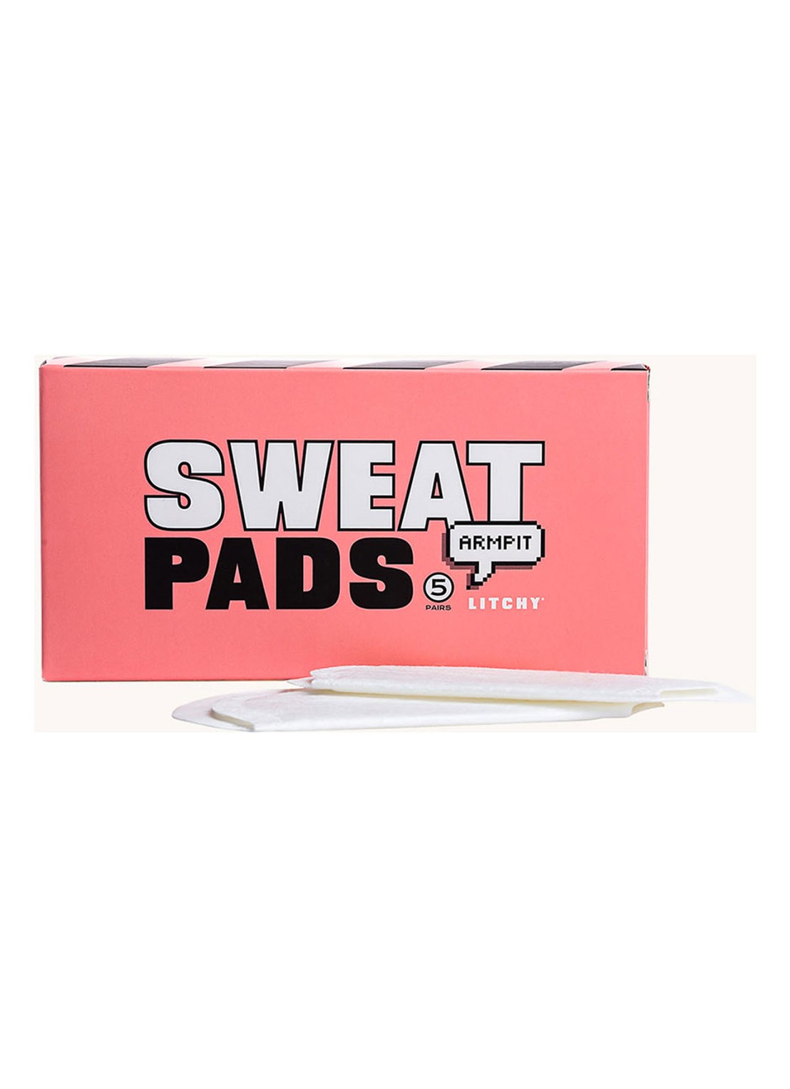 Litchy Sweat Pads in 5-pack - achterkant wit