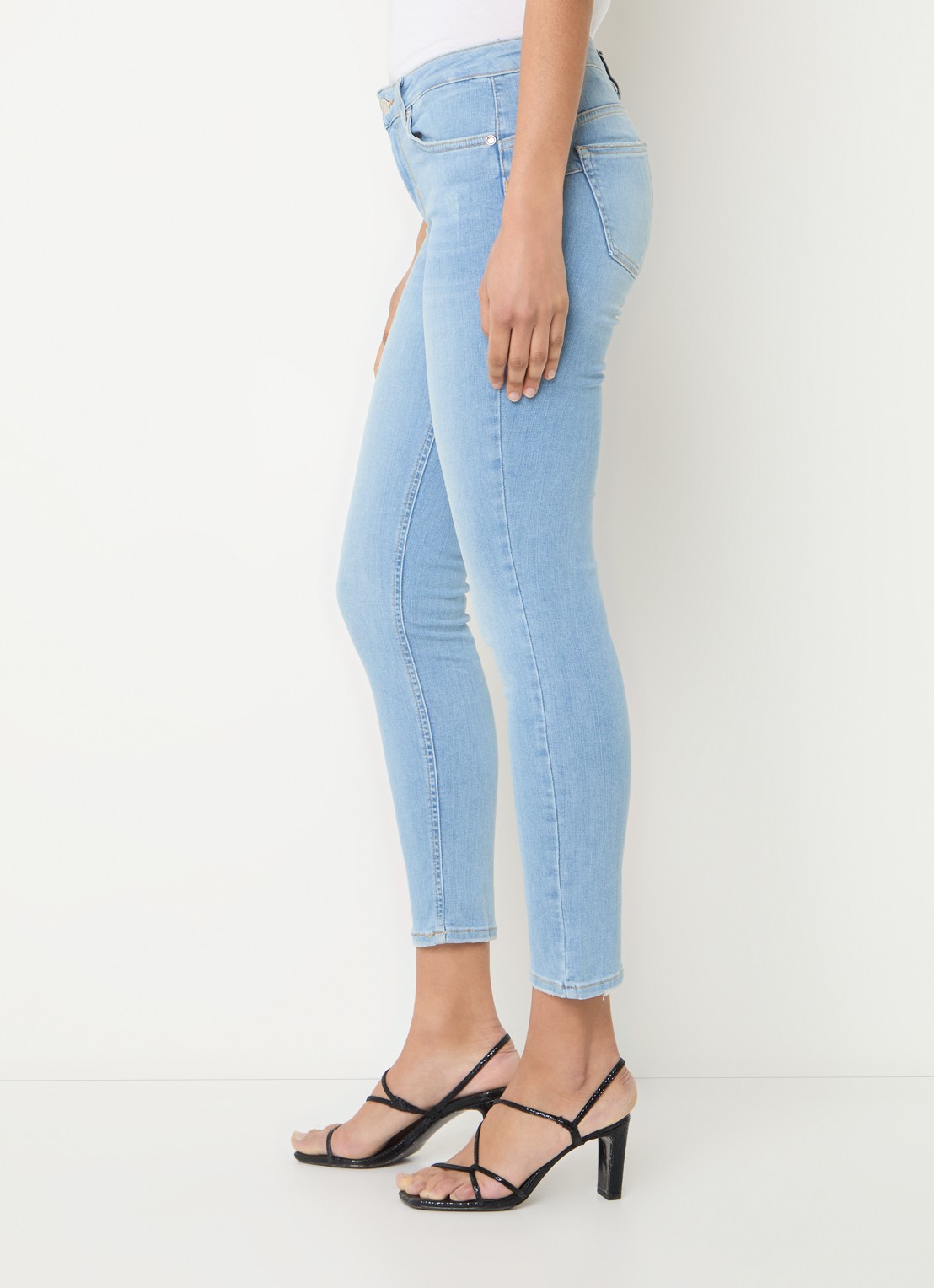 Liu Jo B.Up Divine high waist cropped skinny jeans met lichte wassing - detail 2 indigo