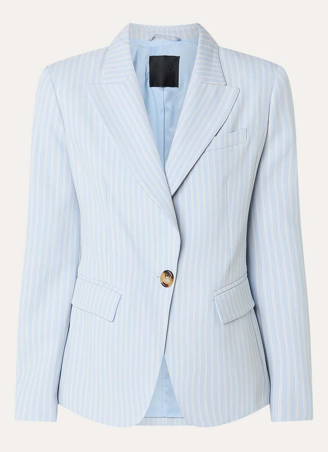 Liu Jo Blazer met lurex en schoudervulling - voorkant 2 lichtblauw
