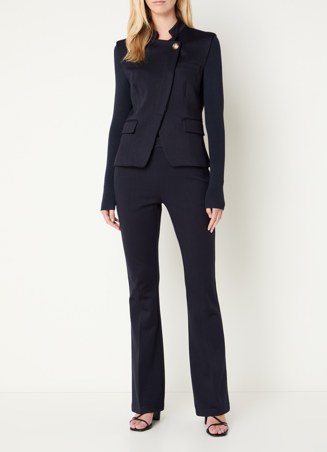 Liu Jo Blazer met opgestikte zakken - voorkant 2 donkerblauw