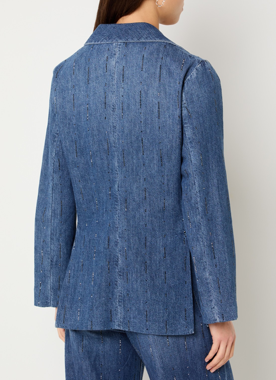 Liu Jo Blazer van denim met strass - achterkant 3 indigo