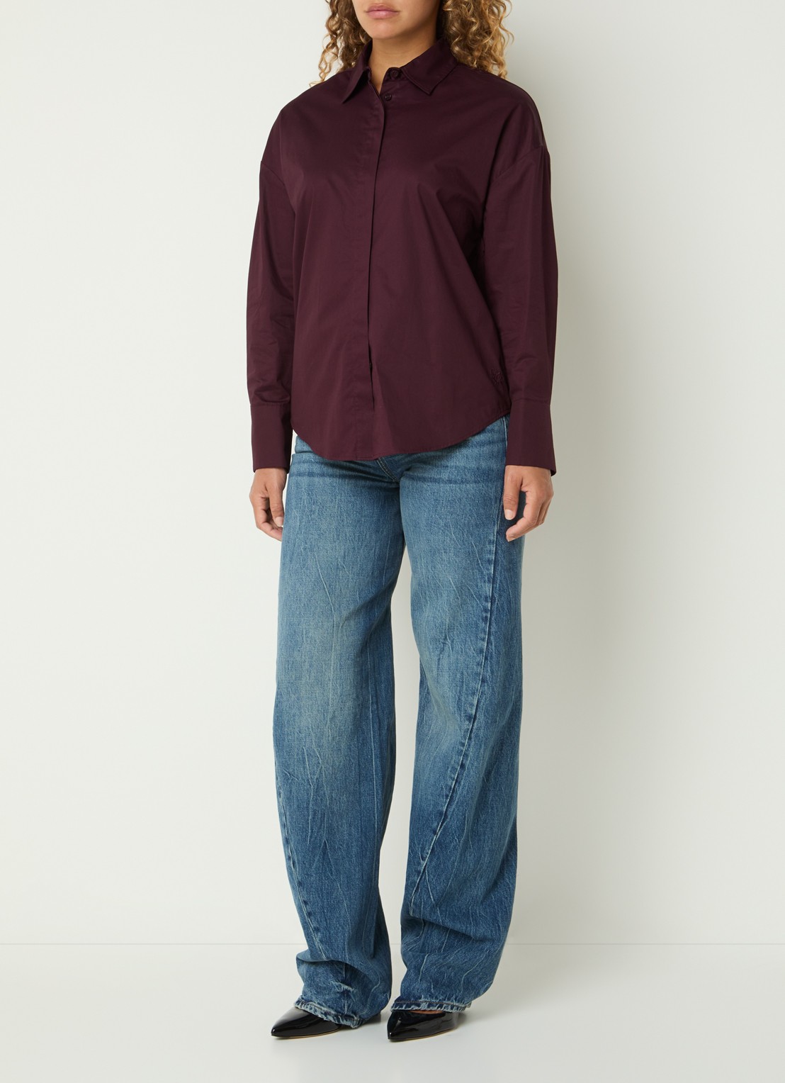 Liu Jo Blouse met cut out detail - voorkant 2 aubergine