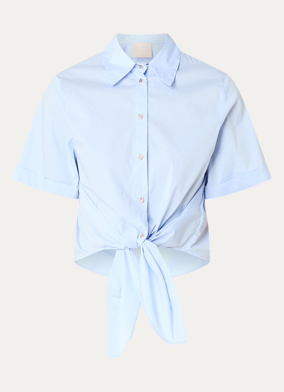 Liu Jo Blouse met gestrikt detail - voorkant 2 lichtblauw