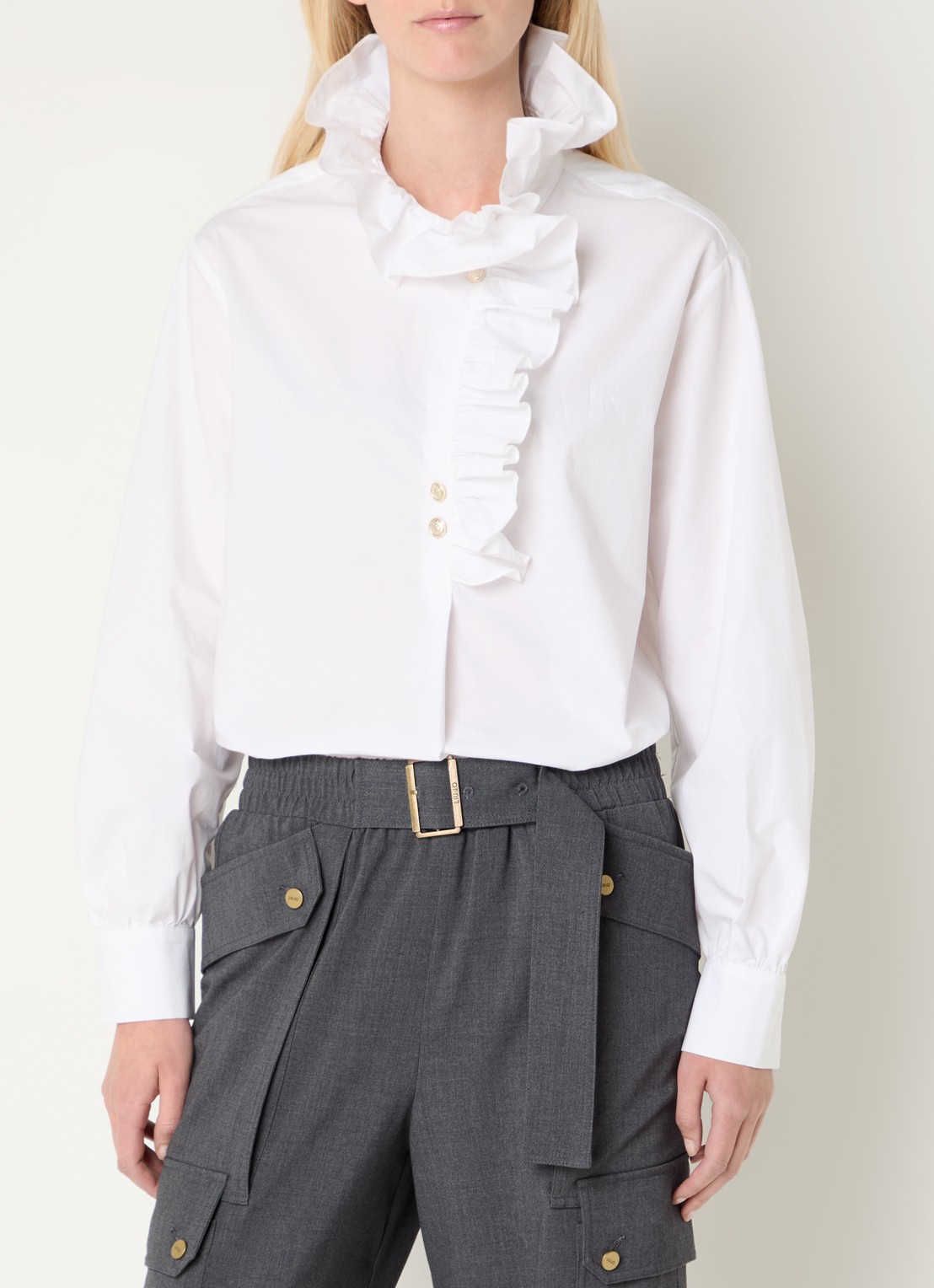 Liu Jo Blouse met opstaande kraag - detail 3 wit