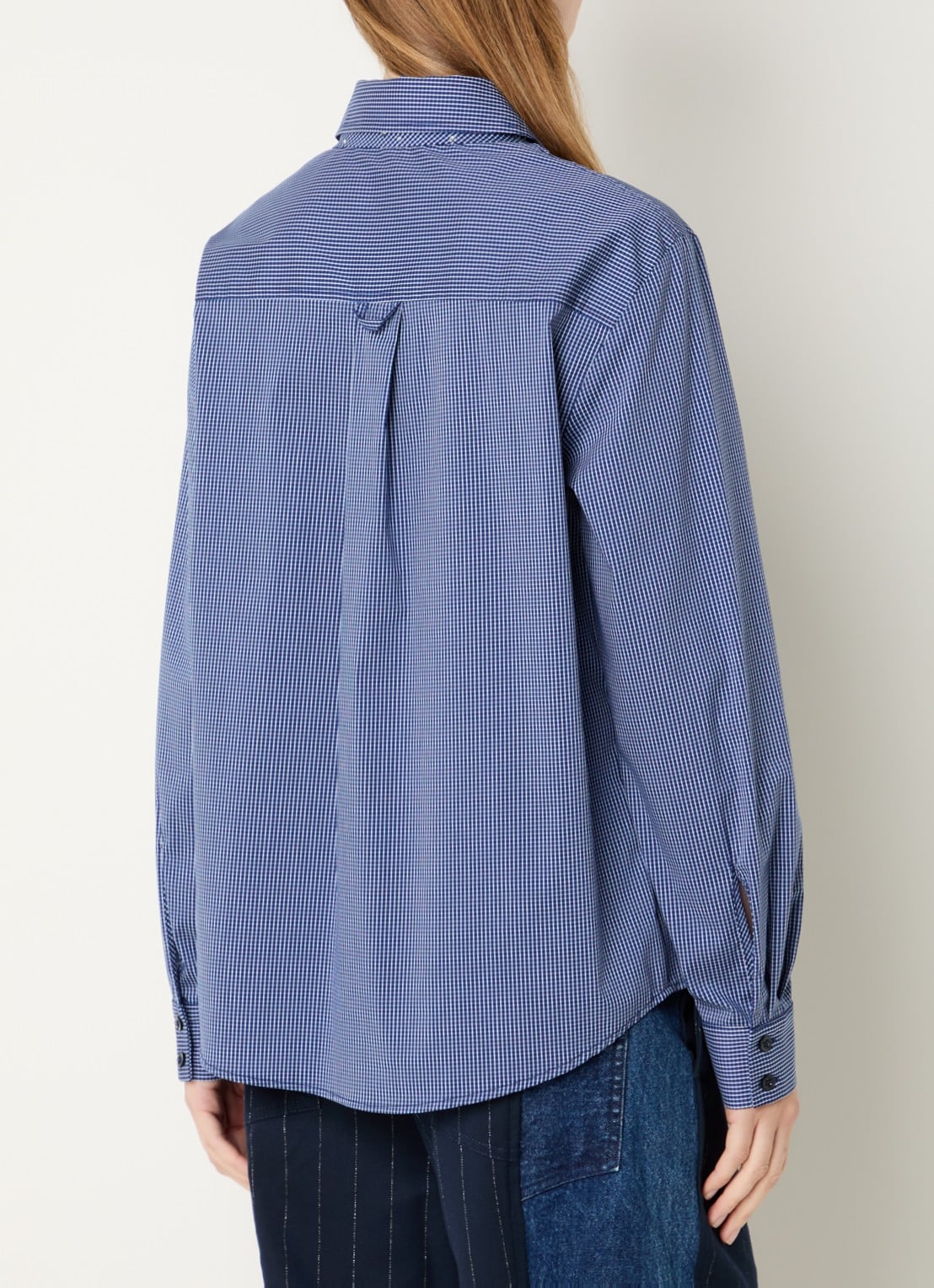 Liu Jo Blouse met pied-de-poule dessin - achterkant 4 donkerblauw
