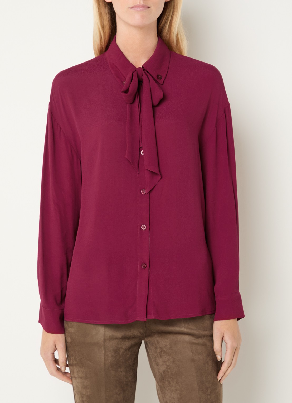 Liu Jo Blouse met sjaalkraag - detail 4 rood
