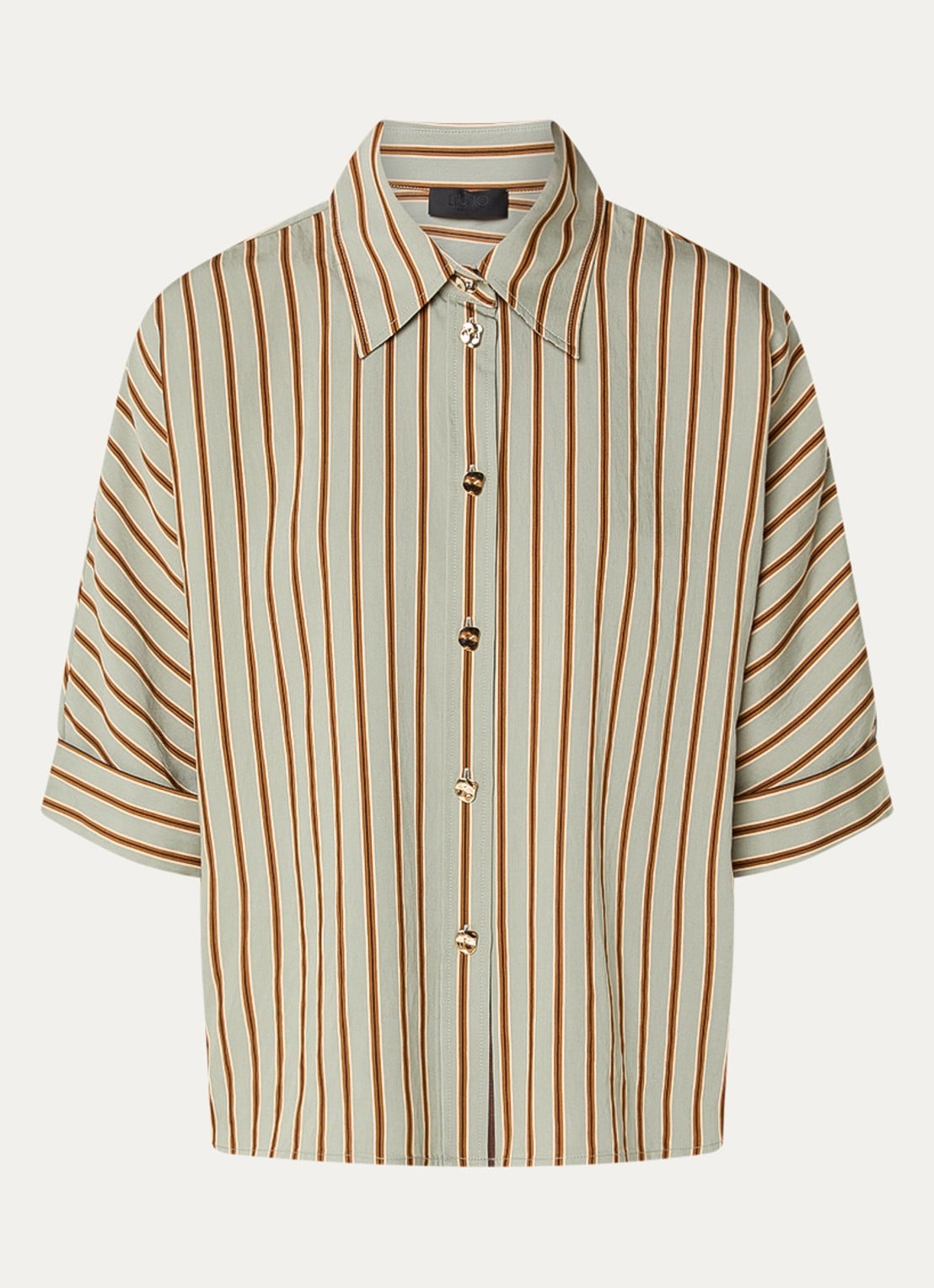 Liu Jo Blouse met streepprint - voorkant 2 lindegroen