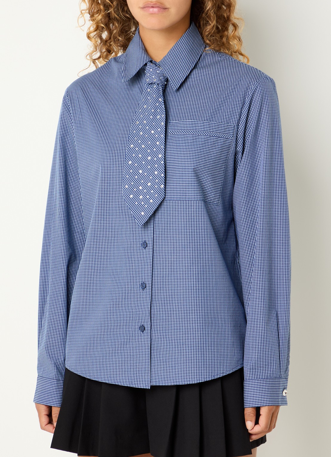 Liu Jo Blouse met streepprint - detail blauw