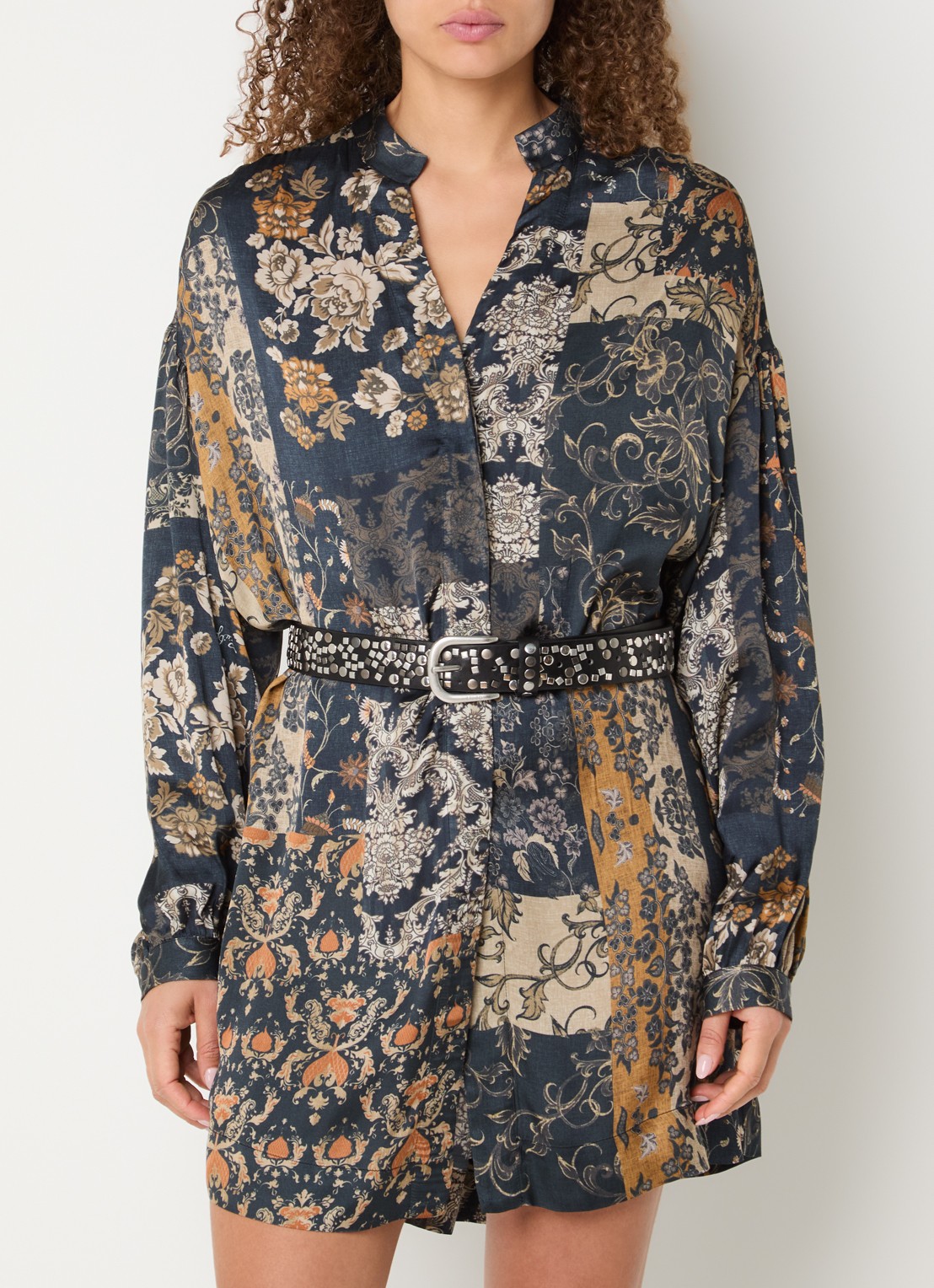 Liu Jo Blousejurk met print en ceintuur - detail 4 donkerblauw