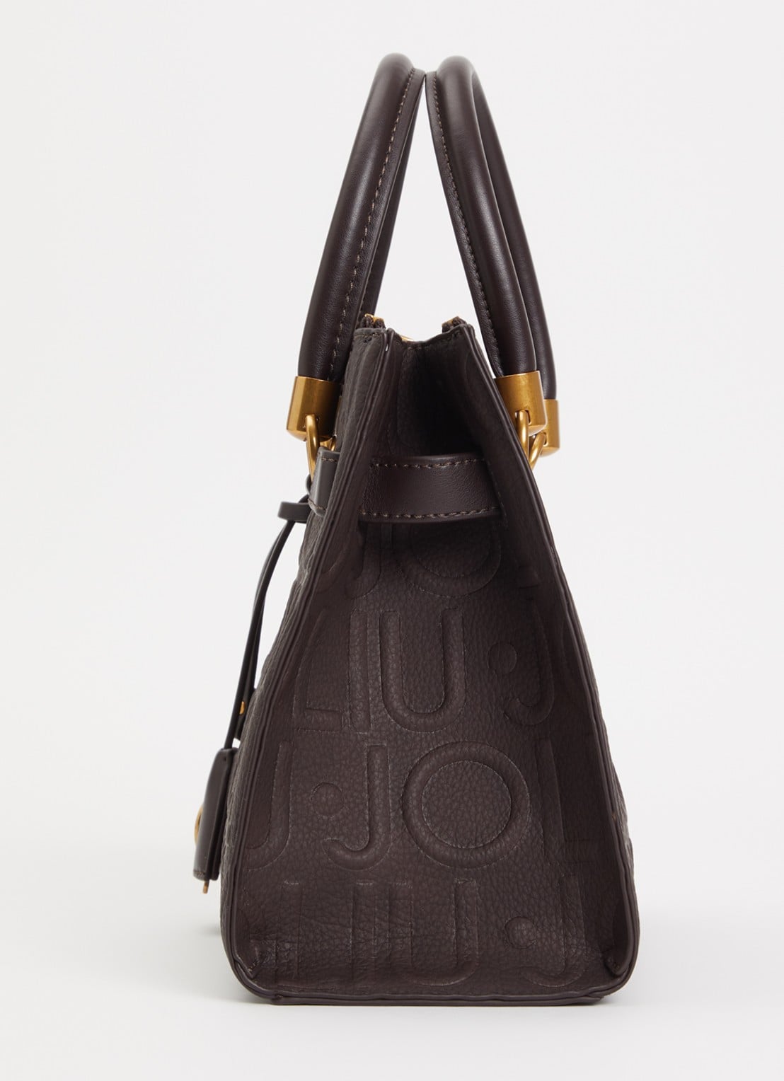Liu Jo Boston handtas met logoprint en tasbedel  - detail 3 donkerbruin