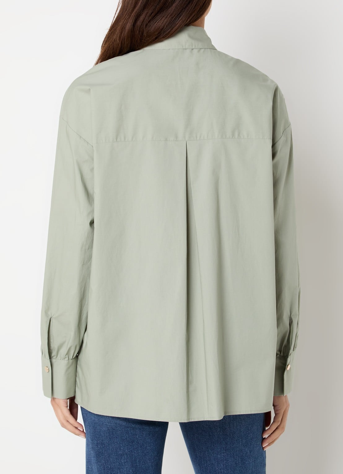 Liu Jo Camicia blouse met print en strass - achterkant olijfgroen