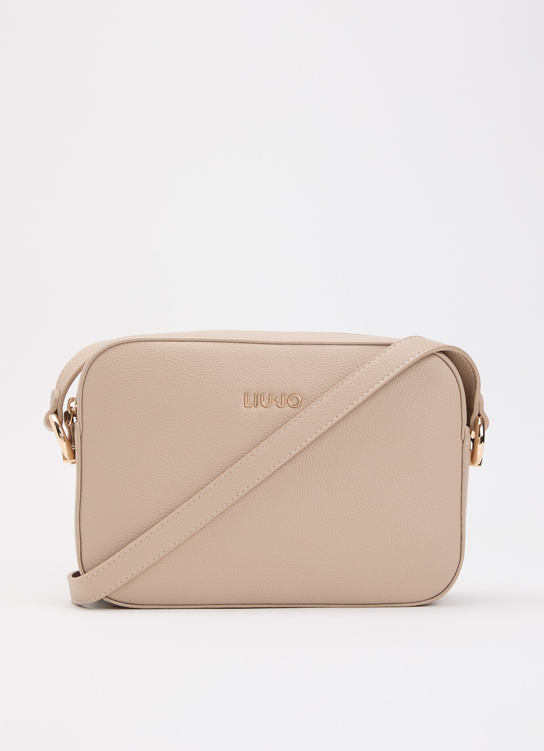Liu Jo Crossbodytas met logo en verstelbare schouderriem  - voorkant 2 creme