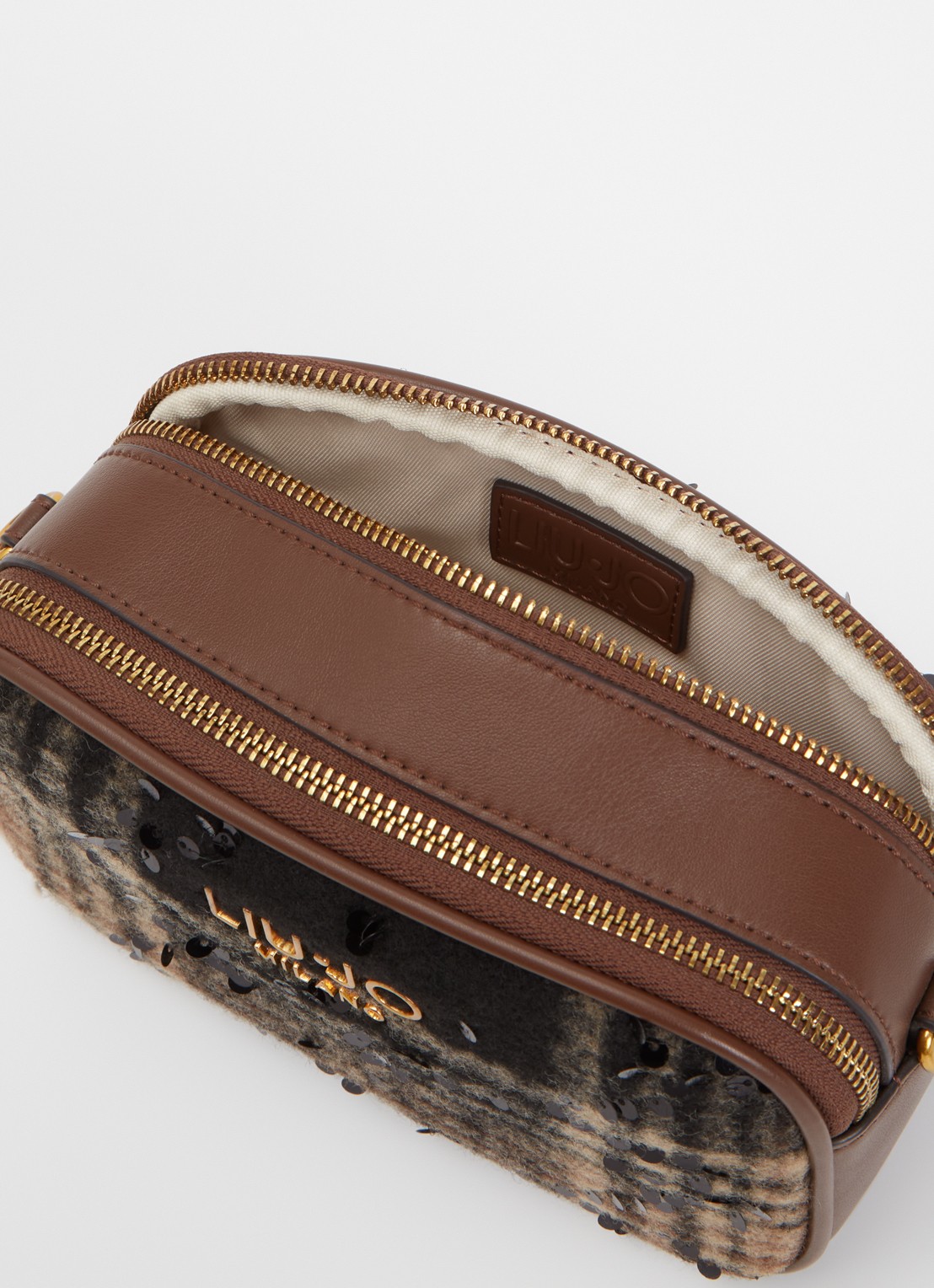 Liu Jo Crossbodytas met pailletten en afneembare schouderriem  - detail 2 bruin