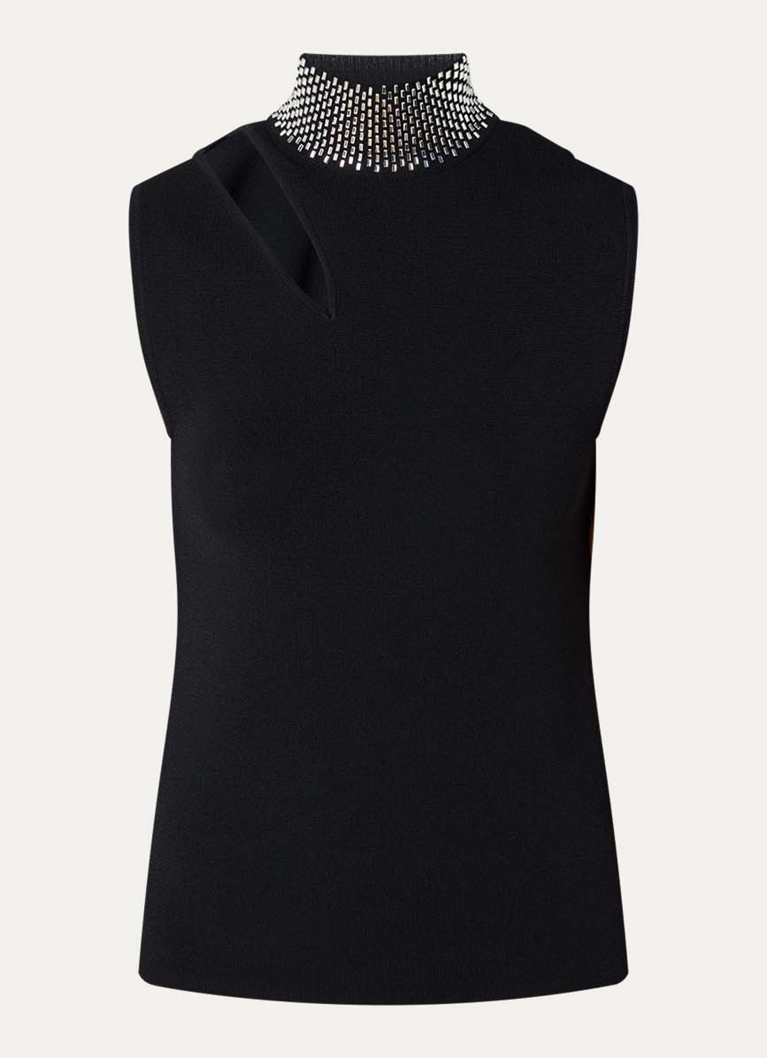 Liu Jo Fijngebreide top met strass en cut-out detail - voorkant 2 zwart