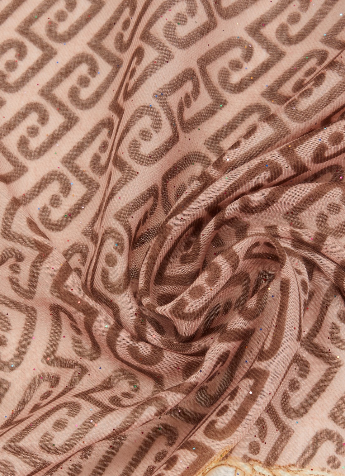 Liu Jo Foulard sjaal met logoprint en glitter  - detail 2 bruin