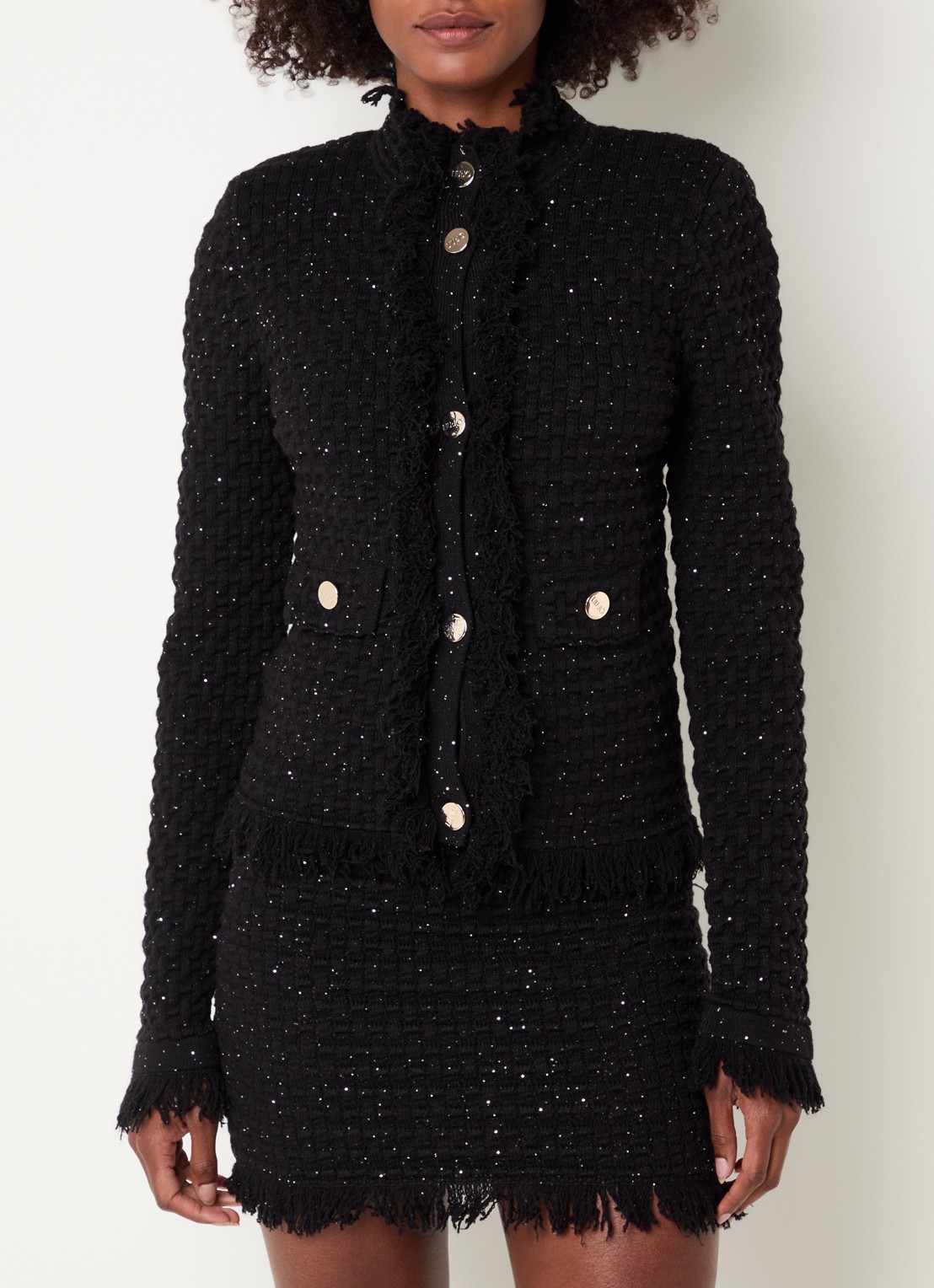Liu Jo Giacca jack met tweed-look - detail 3 zwart