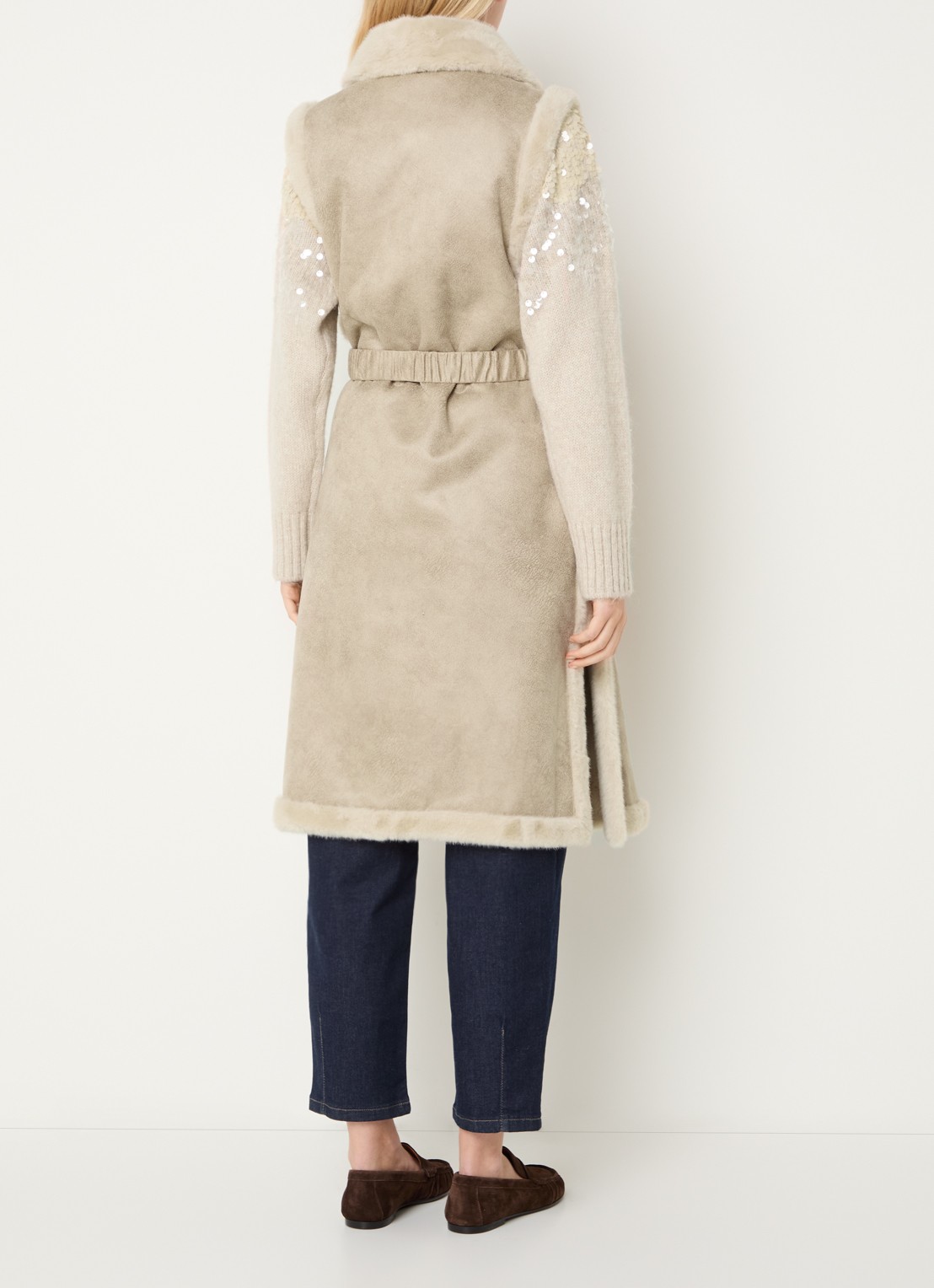 Liu Jo Gilet van imitatiebont  - achterkant 2 creme