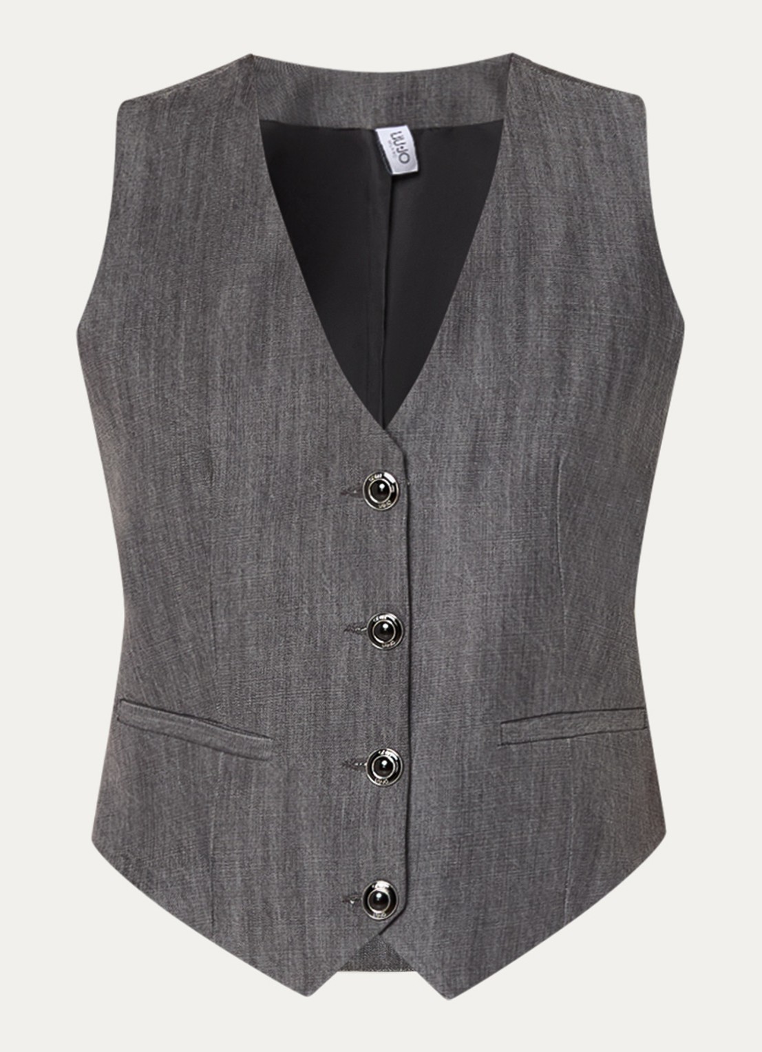 Liu Jo Gilet   - voorkant 3 donkergrijs
