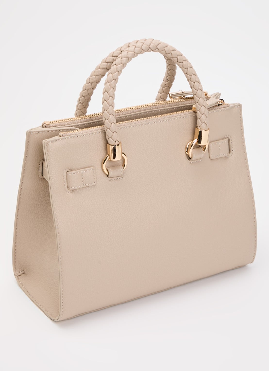 Liu Jo Handtas met gevlochten detail en afneembare schouderriem - achterkant 4 beige