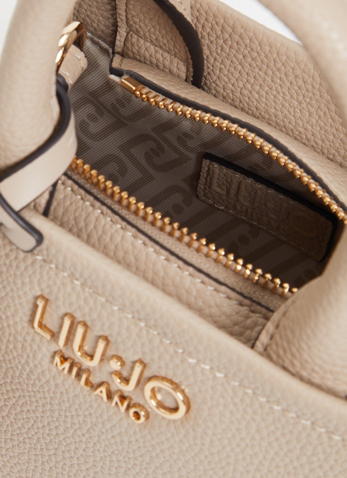 Liu Jo Handtas met tasbedel en logo  - detail 2 creme