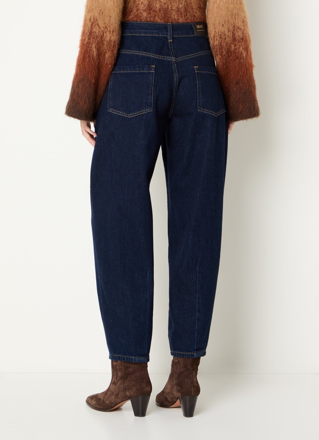 Liu Jo High waist balloon fit jeans met donkere wassing - achterkant 5 indigo